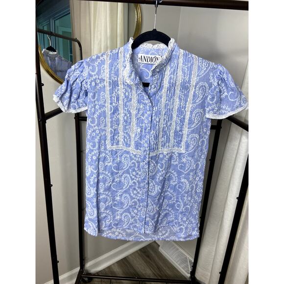 Andion Embroidered Cap Sleeve Top size XS - Picture 1 of 3